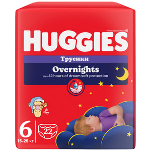 Підгузники-трусики для дітей HUGGIES (Хагіс) Pants (Пентс) Overnights 6 от 15 до 25 кг 22 шт